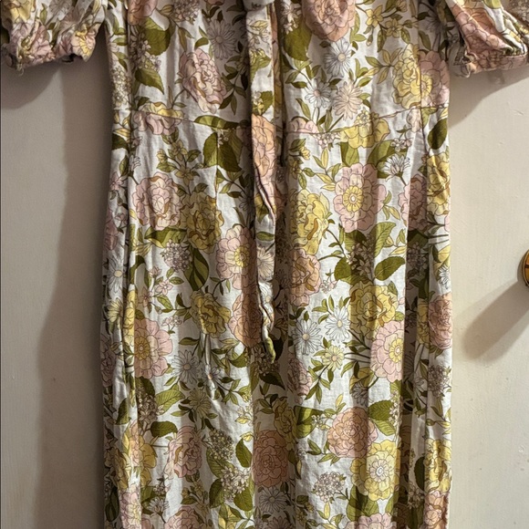 Who What Wear Floral Long Sleeve Dress - Green and Pink - Picture 5 of 6
